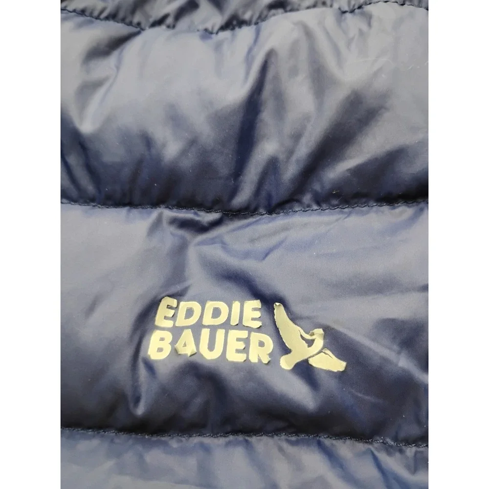 Eddie Bauer Jacket Kids XL Blue Goose Down Full Zip Puffer Pockets Outdoor 14/16
